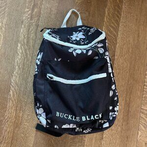 Buckle Black Insulated Backpack with Graphic Floral Print - Brand New!